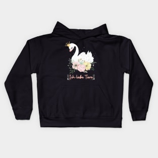 Schwan Liebe Tiere Prinzessin Blumen Süß Kids Hoodie